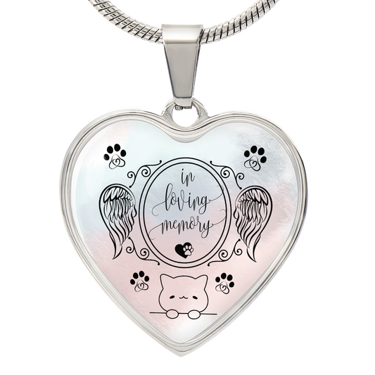 Luxury Cat Memorial Necklace – Personalized Heart Pendant for Cat Lovers & Cat Moms