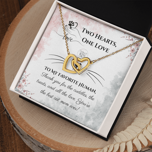 Two Hearts, One Love Cat Mom Necklace – From the Cat Gift for Cat Lovers