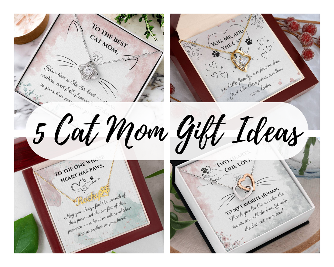 Gift Yourself or a Loved One: Unique Cat Mom Jewelry with Watercolor Message Cards