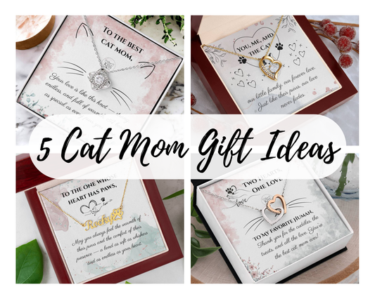Gift Yourself or a Loved One: Unique Cat Mom Jewelry with Watercolor Message Cards