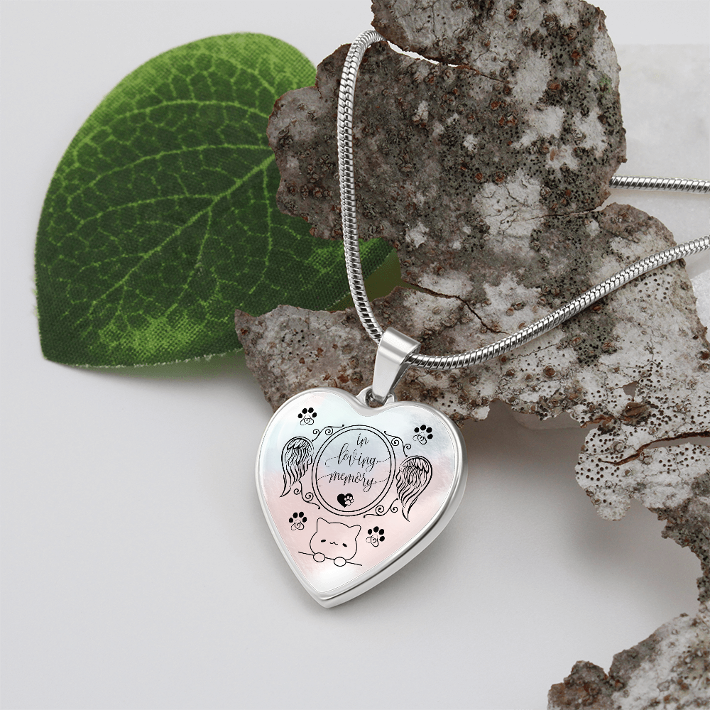 Luxury Cat Memorial Necklace – Personalized Heart Pendant for Cat Lovers & Cat Moms