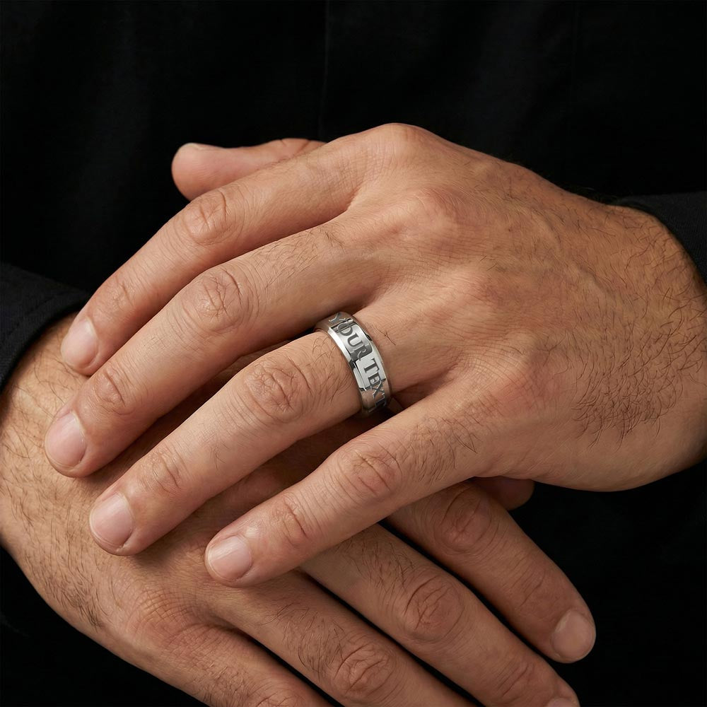 To The Best Cat Dad Ever Engraved Men's Ring | Father's Day Gift for Cat Dads