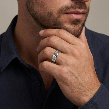 To The Best Cat Dad Ever Engraved Men's Ring | Father's Day Gift for Cat Dads