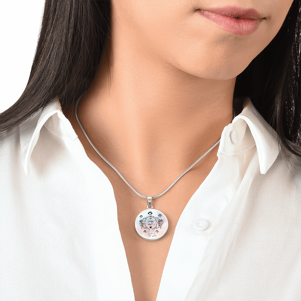 Luxury Cat Loss Necklace – Personalized Circle Memorial Pendant for Cat Lovers