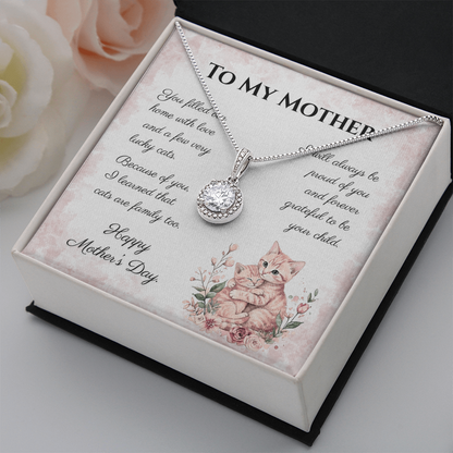 To My Mother – Forever Grateful Eternal Hope Necklace | Mother's Day Gift for Cat Lovers