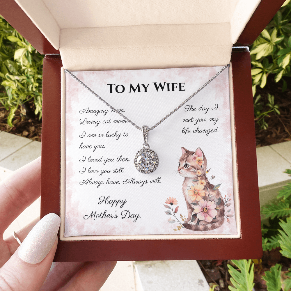 To My Wife – Always Yours Eternal Hope Necklace | Mother's Day Gift for Cat Moms
