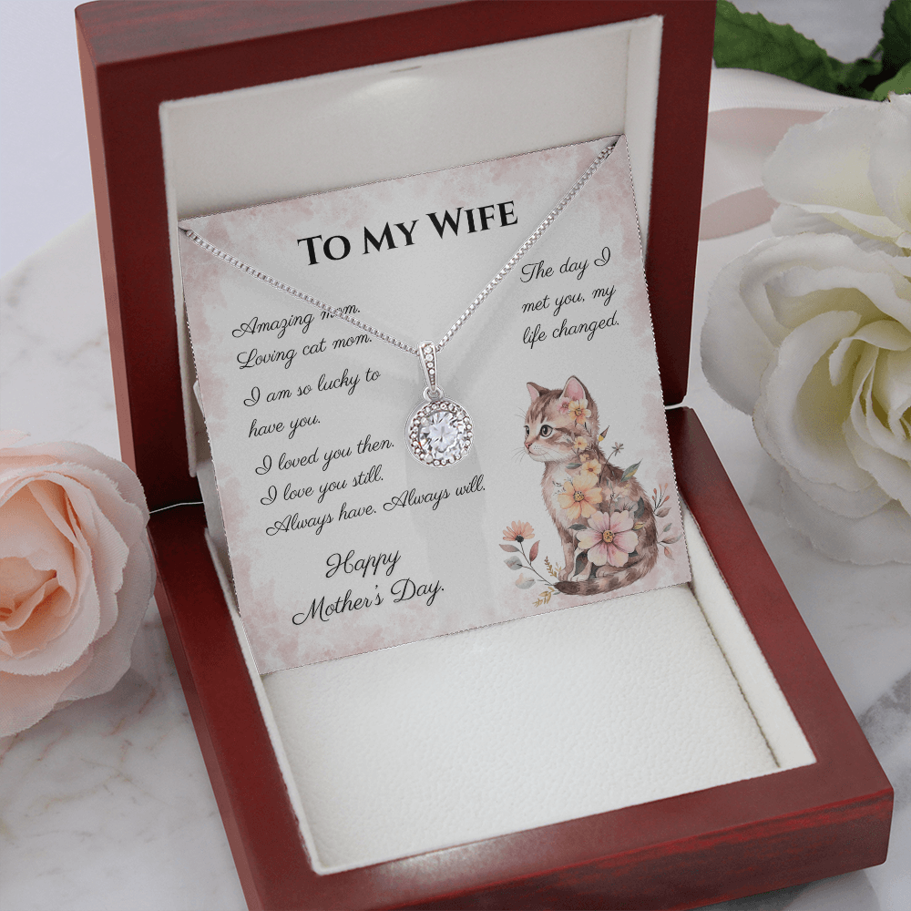 To My Wife – Always Yours Eternal Hope Necklace | Mother's Day Gift for Cat Moms