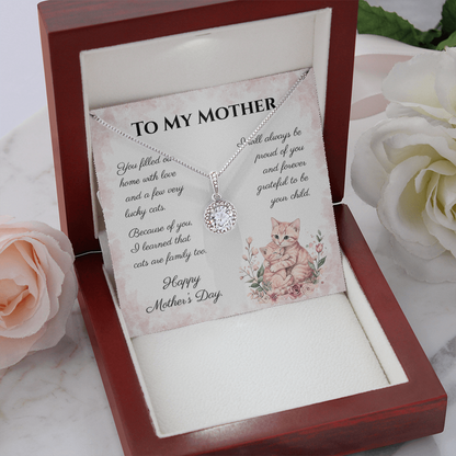 To My Mother – Forever Grateful Eternal Hope Necklace | Mother's Day Gift for Cat Lovers