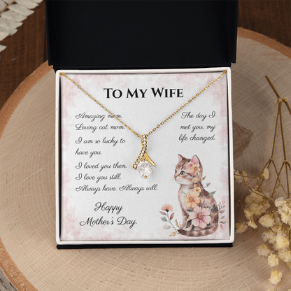 To My Wife Alluring Beauty Necklace | Cat Lover Mother's Day Gift