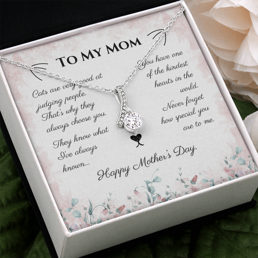 To My Mom Alluring Beauty Necklace | Cat Lover Mother's Day Gift