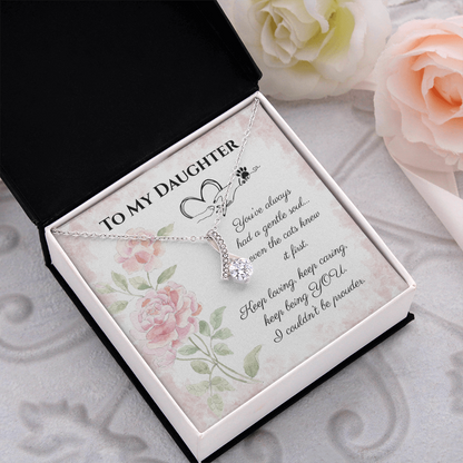 To My Daughter Alluring Beauty Necklace – Daughter Gift for Cat Lovers & Cat Moms