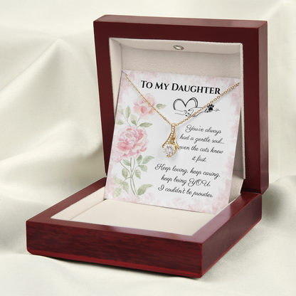 To My Daughter Alluring Beauty Necklace – Daughter Gift for Cat Lovers & Cat Moms