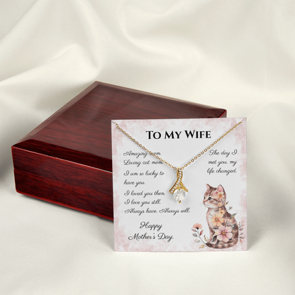 To My Wife Alluring Beauty Necklace | Cat Lover Mother's Day Gift