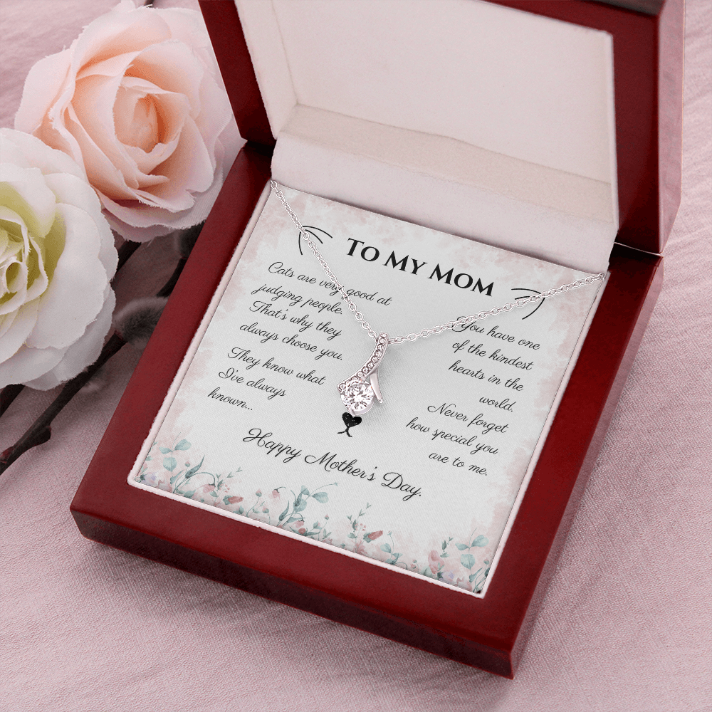 To My Mom Alluring Beauty Necklace | Cat Lover Mother's Day Gift