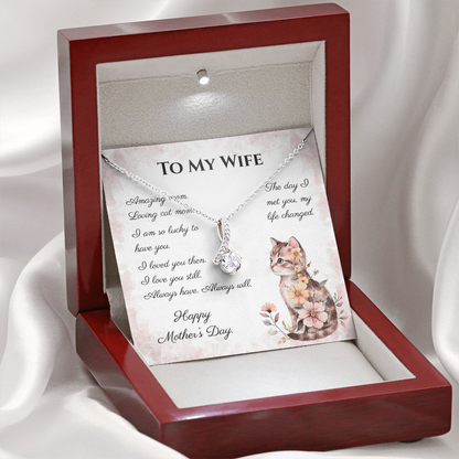 To My Wife Alluring Beauty Necklace | Cat Lover Mother's Day Gift