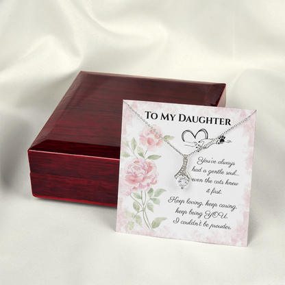To My Daughter Alluring Beauty Necklace – Daughter Gift for Cat Lovers & Cat Moms