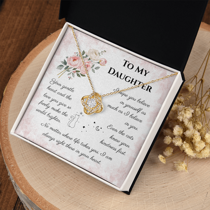 To My Daughter Love Knot Necklace – Cat Lover Daughter Gift
