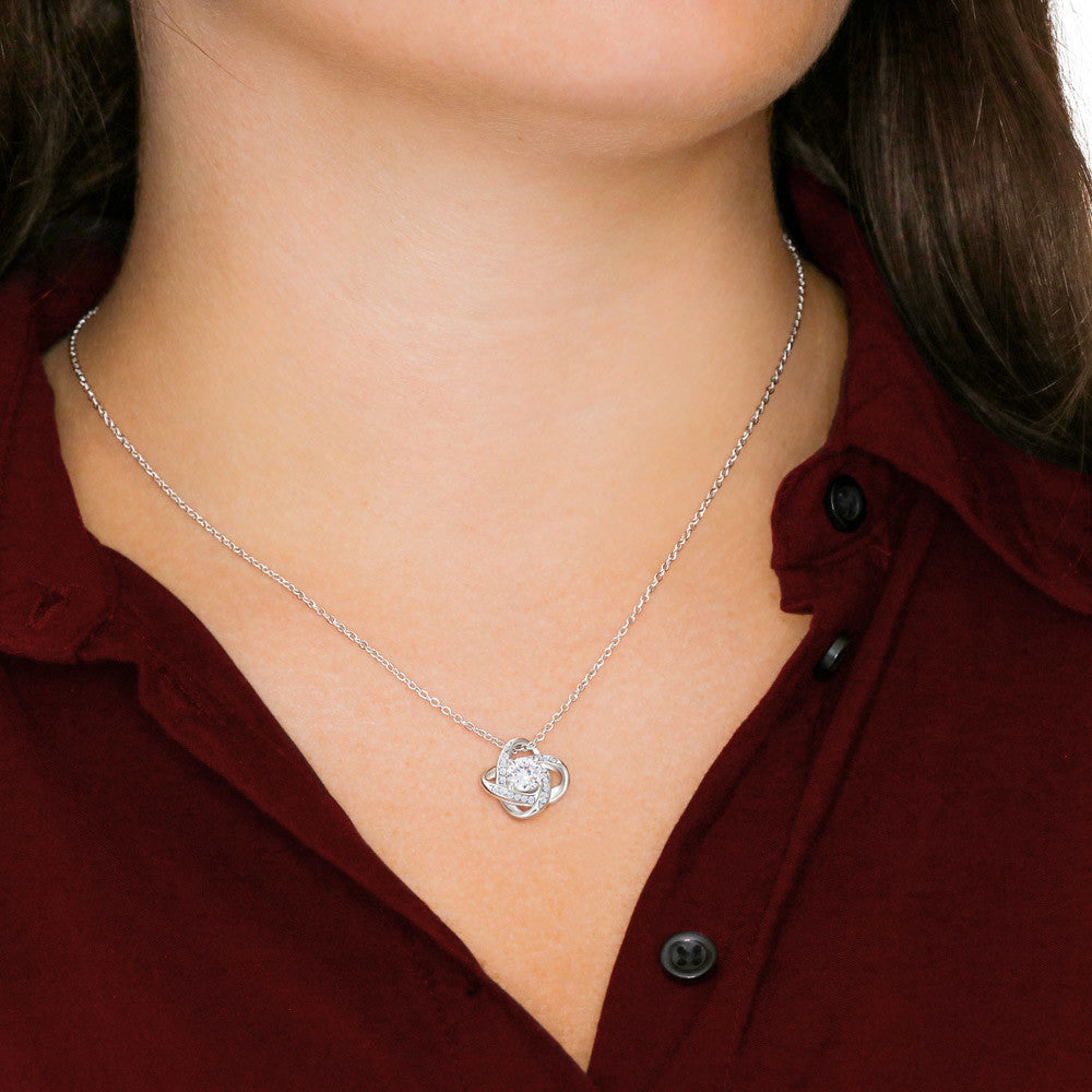 To My Daughter Love Knot Necklace – Cat Lover Daughter Gift
