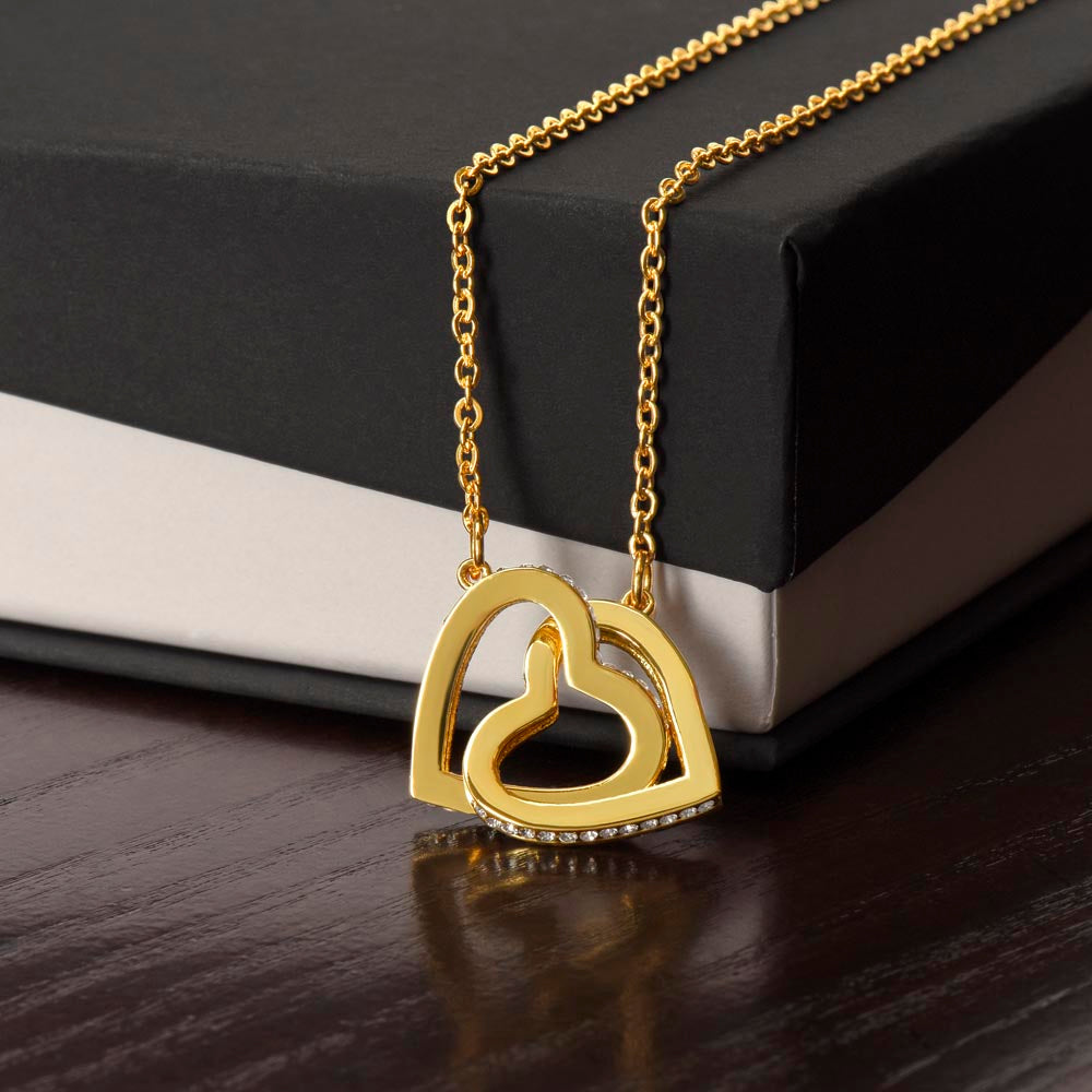 To My Daughter Interlocking Hearts Necklace – Cat Lover Daughter Gift