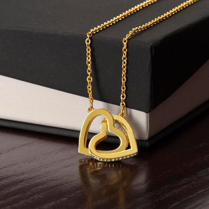 To My Daughter Interlocking Hearts Necklace – Cat Lover Daughter Gift