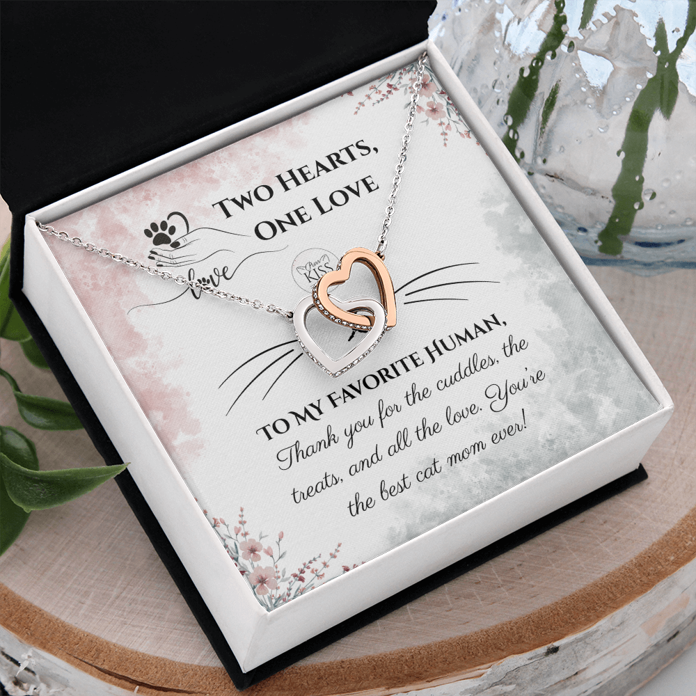 Two Hearts, One Love Cat Mom Necklace – From the Cat Gift for Cat Lovers