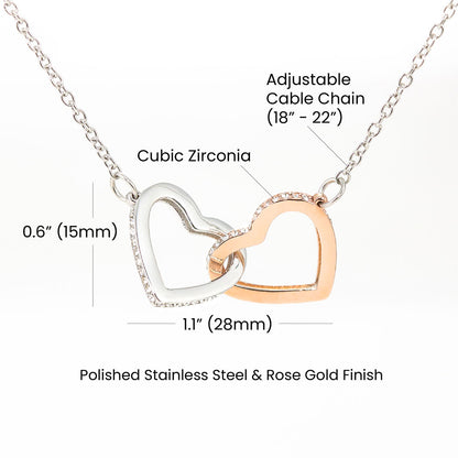 To My Mother – Forever Grateful Interlocking Hearts Necklace | Mother's Day Gift for Cat Moms
