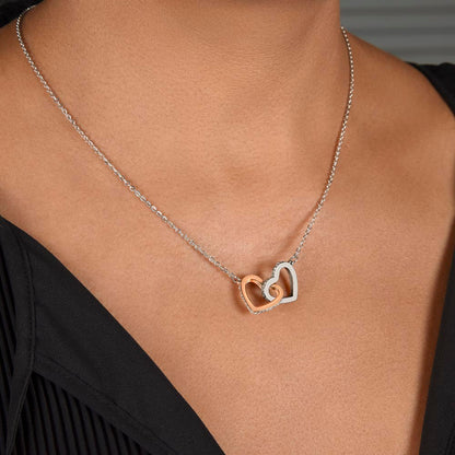 To My Daughter Interlocking Hearts Necklace – Cat Lover Daughter Gift