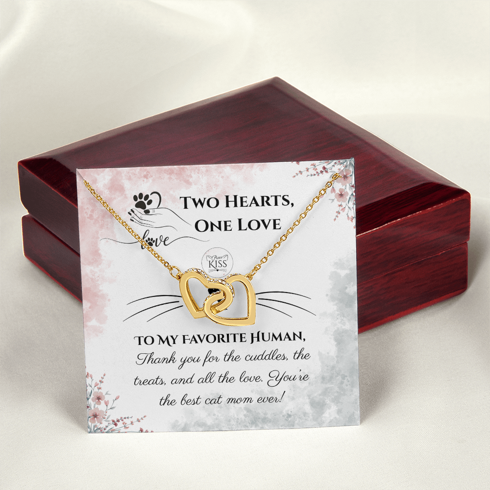 Two Hearts, One Love Cat Mom Necklace – From the Cat Gift for Cat Lovers