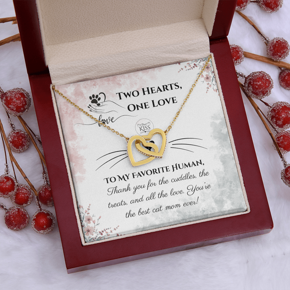 Two Hearts, One Love Cat Mom Necklace – From the Cat Gift for Cat Lovers