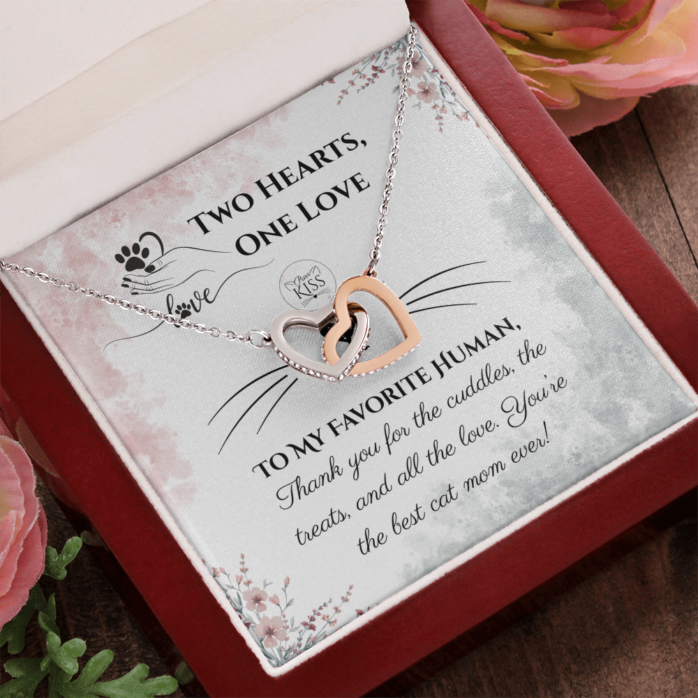 Two Hearts, One Love Cat Mom Necklace – From the Cat Gift for Cat Lovers
