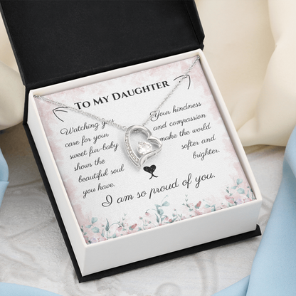 To My Daughter Forever Love Necklace – Cat Lover Daughter Gift