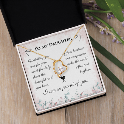 To My Daughter Forever Love Necklace – Cat Lover Daughter Gift